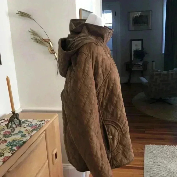 Appleseed’s faux suede hooded coat. - Picture 5 of 12